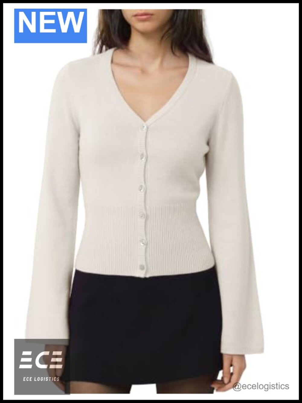 Cashmere Blend Fitted Waist V Neck Button Down Cardigan Sweater